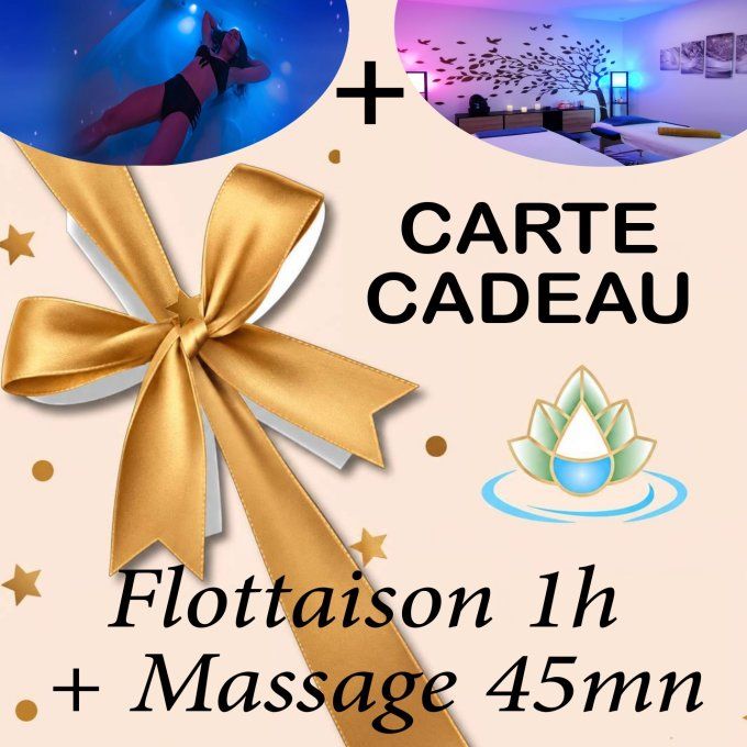 Carte cadeau Flottaison 1h + Massage 45mn
