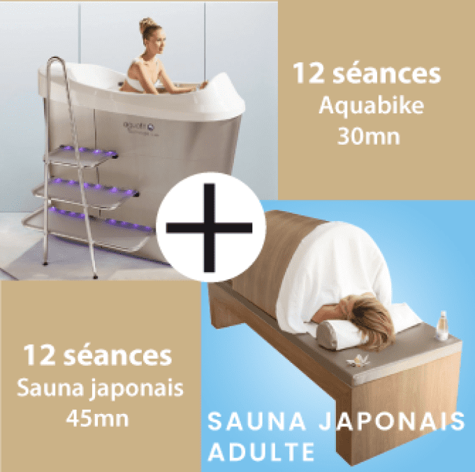 Pack de 12 séances d'Aquabike 30mn  + 12 Séances de Sauna Japonais