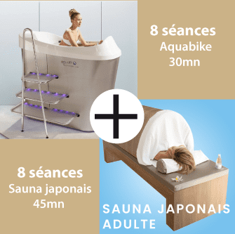 Pack de 8 séances d'Aquabike 30mn  + 8 Séances de Sauna Japonais 45mn